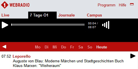 Radiopodcast "Poesie und Alltag" auf Österreich1