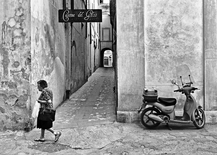 Foligno, Umbria, Italy. Street scene