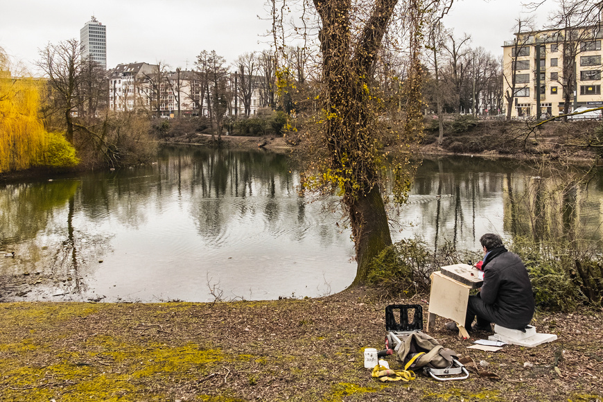 Artists at the Schwanenspiegel in Düsseldorf