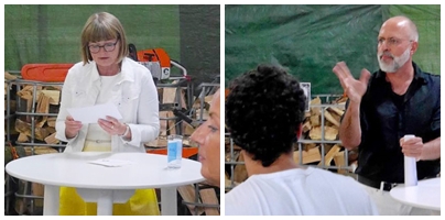 Klaudia Zepuntke und Frank Schablewski bei der Eröffnung der Ausstellung