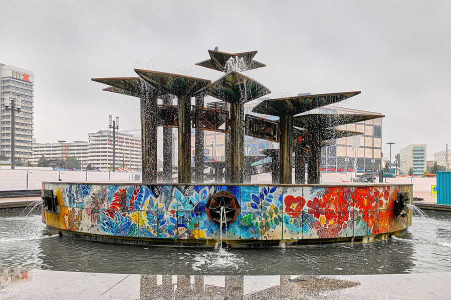 Fountain of friendship between nations at Alexanderplatz in Berlin