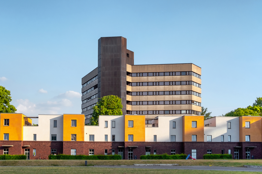 Blick auf das Rechenzentrum der Finanzverwaltung NRW in Düsseldorf