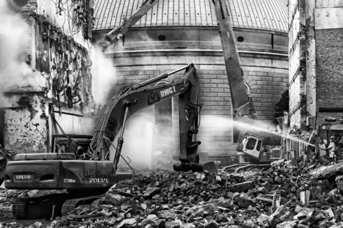 Baustelle an der Oberwallstraße in Berlin Mitte