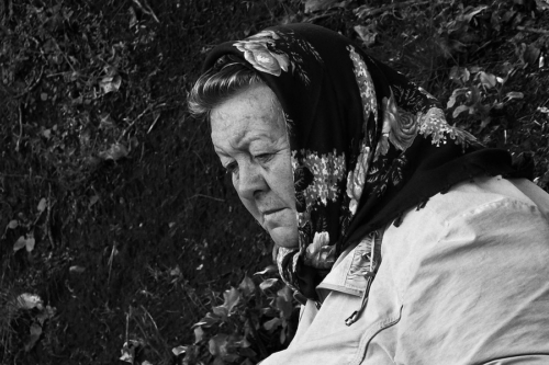 Wohnungslose Frau