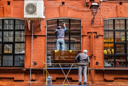 Fensterputzer in Moskau